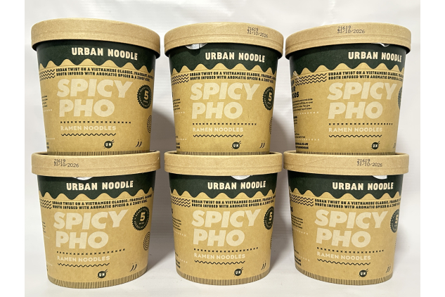 Urban Noodle Spicy Pho Ramen Noodles – 87.5g Pots (Pack of 6) | Aromatic Vietnamese-Style Instant Noodles