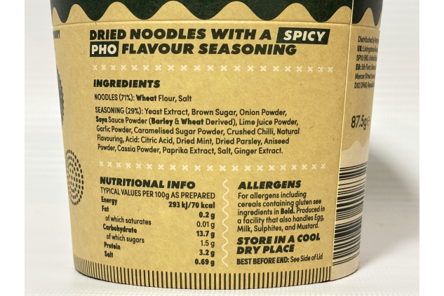 Urban Noodle Spicy Pho Ramen Noodles – 87.5g Pots (Pack of 6) | Aromatic Vietnamese-Style Instant Noodles