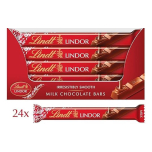 Lindt Lindor Milk Chocolate Bars – 24 x 38g – Irresistibly Smooth Chocolate | PAST BBE