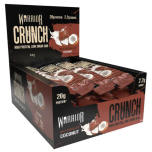 Warrior Crunch Protein Bars – Milk Chocolate Coconut – 12 x 64g – High Protein, Low Sugar