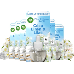 Air Wick Essential Oils Plug In Diffuser Refills – Crisp Linen & Lilac – 6 x 19ml (2 Packs of 3) – Up to 300 Days Freshness