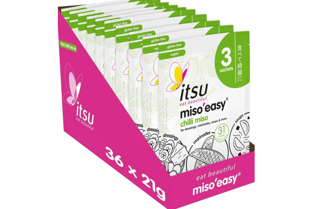 Itsu Miso’Easy Chilli Miso Sachets – 12 Packs (36 Sachets Total) | Gluten-Free & Vegan