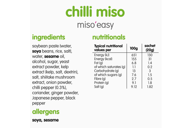 Itsu Miso’Easy Chilli Miso Sachets – 12 Packs (36 Sachets Total) | Gluten-Free & Vegan