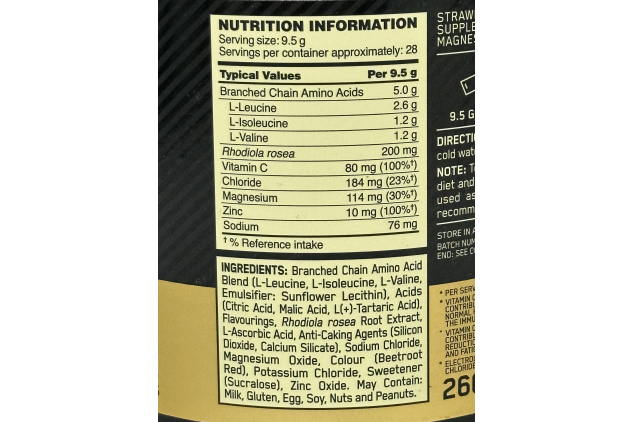 Optimum Nutrition Gold Standard BCAA Train + Sustain – Strawberry Kiwi – 28 Servings (266g) | Amino Acids with Electrolytes, Vitamin C, Zinc & Magnesium