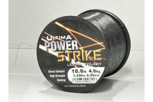 Ultima Power Strike Ultra Tough Fishing Line – 10 lb/4.6 kg, 0.30 mm, 1330 m – Grey Mono