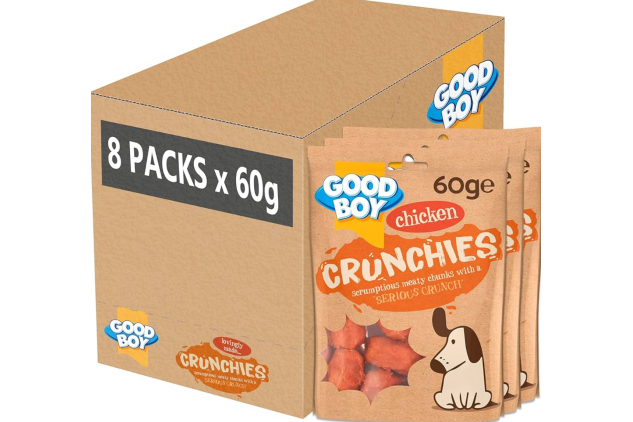 Good Boy Crunchies Chicken Dog Treats – 8 x 60g Bulk Box | Natural Training Treats | High Protein, Low Fat