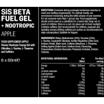 SiS Beta Fuel Energy Gel Apple + Nootropics 6 x 60ml – High Caffeine Endurance Fuel, Vegan