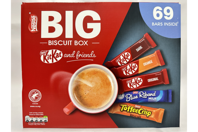 Nestlé Big Biscuit Box – 69 Chocolate Biscuit Bars | KitKat, Toffee Crisp, Blue Riband | Bulk Sharing Treats