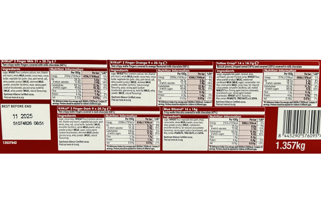 Nestlé Big Biscuit Box – 69 Chocolate Biscuit Bars | KitKat, Toffee Crisp, Blue Riband | Bulk Sharing Treats