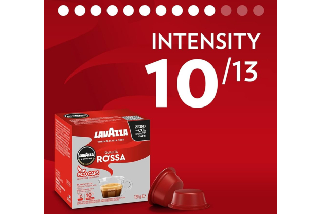 Lavazza A Modo Mio Eco Caps Coffee Pods – Qualità Rossa – 256 Capsules (16 x 16 Pack)