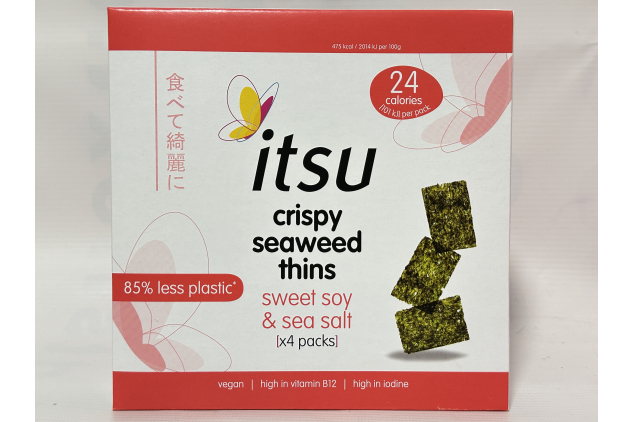 Itsu Crispy Seaweed Thins Sweet Soy & Sea Salt 32 x 5g Seaweed Snack