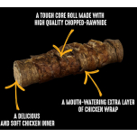 Crave Protein Centres Chicken Dog Treat Bars – Grain-Free High Protein Chews for Large Dogs (15kg+) | 15 x 72g | Natural Meaty Dog Snack