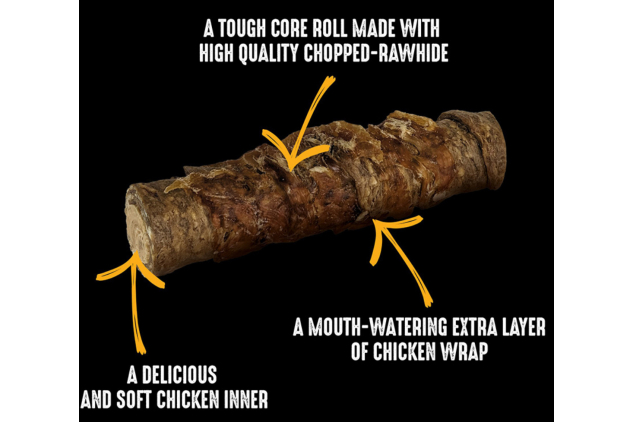 Crave Protein Centres Chicken Dog Treat Bars – Grain-Free High Protein Chews for Large Dogs (15kg+) | 15 x 72g | Natural Meaty Dog Snack