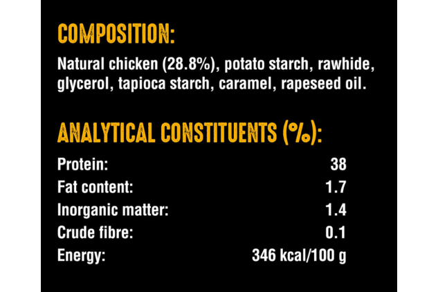 Crave Protein Centres Chicken Dog Treat Bars – Grain-Free High Protein Chews for Large Dogs (15kg+) | 15 x 72g | Natural Meaty Dog Snack