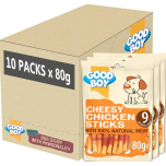 Good Boy Cheesy Chicken Sticks Dog Treats – 10 Packs x 80g – With 100% Natural Chicken Breast Meat – Low Fat