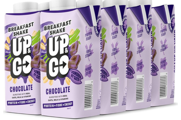 UP&GO Breakfast Drink – Chocolate – 300ml x 8 Bottles | High Protein, Fibre & Energy | Low Fat On-the-Go Breakfast