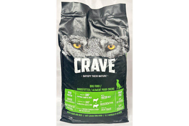 Crave Lamb & Beef Dry Dog Food – High Protein, Grain Free – 11.5kg Bag