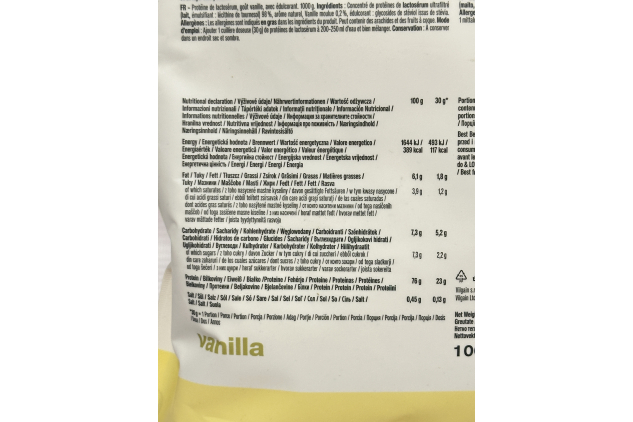 Vilgain Grass-Fed Whey Protein Powder – Vanilla – 1000g Pouch – 76g Protein per 100g – No Added Sugar – Premium Quality