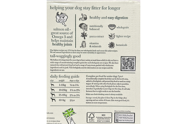 Forthglade Senior Wet Dog Food Variety Pack – 12 x 395g Trays | Lamb & White Fish with Brown Rice & Vegetables | 7 Years+ | Wholegrain & Hypoallergenic