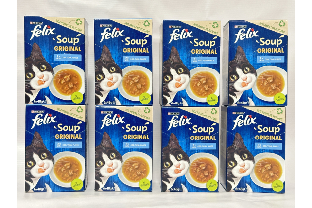 Felix Soup Fish Selection Cat Food 48 Pouches (8 x 6x48g) | Cod, Tuna & Plaice