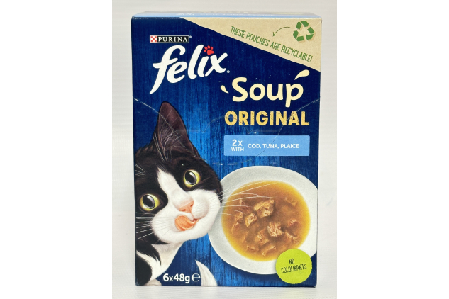 Felix Soup Fish Selection Cat Food 48 Pouches (8 x 6x48g) | Cod, Tuna & Plaice