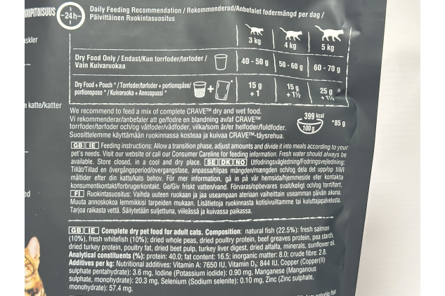 Crave High Protein Dry Cat Food with Salmon & Whitefish – Grain Free – 750g (Pack of 4)