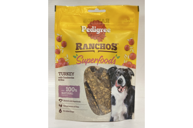 Pedigree Ranchos Superfoods Dog Treats with Turkey, Cranberries & Rice – 7 x 70g