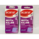Acana Moth Killer Papers – Twin Pack (2 x 10 Sheets) – Fragrance-Free, Long Lasting Protection for Wardrobes & Drawers – Eliminates Moths, Eggs & Larvae – 6 Months Effective