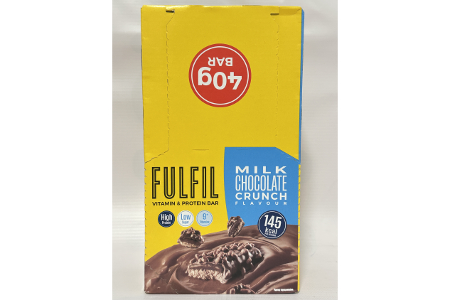 Fulfil Vitamin & Protein Bars Milk Chocolate Crunch – 15 x 40g – High Protein, Low Sugar