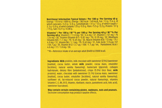 Fulfil Vitamin & Protein Bars Milk Chocolate Crunch – 15 x 40g – High Protein, Low Sugar