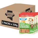 Good Boy Chewy Twists With Chicken Dog Treats – 3 x 320g Case – 100% Natural Meat, High Protein