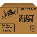 Sheba Select Slices in Gravy Poultry Selection Wet Cat Food – 72 x 85g Pouches | PAST BBE