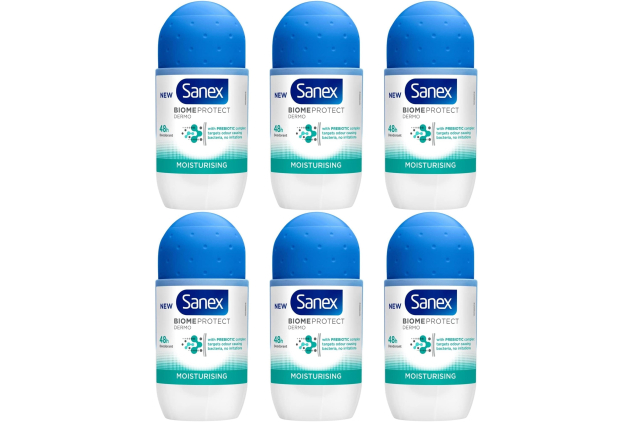 Sanex Biome Protect Hydrating / Dermo Moisturising Roll-On – 48h – 6 × 50 ml