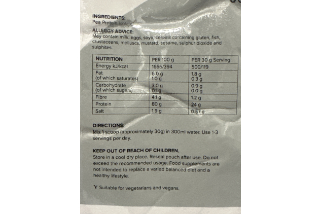 Bulk Pea Protein Isolate Powder – Vegan Protein Shake – 2.5kg (83 Servings) – 24g Protein per Scoop – Low Carb, Low Fat