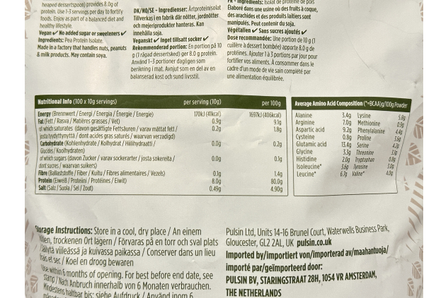 Pulsin Pea Protein Powder | Natural & Unflavoured Vegan Protein | 1kg | 80% Protein | Gluten Free | Dairy Free | Plant Based | No Added Sugar