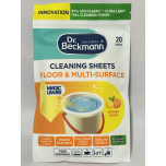 Dr. Beckmann Floor & Multi-Surface Cleaning Sheets – Summer Lemon – 20 Sheets | Dissolvable, Eco-Friendly, Powerful on Dirt & Grease