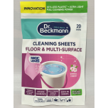 Dr. Beckmann Floor & Multi-Surface Cleaning Sheets – Spring Fresh – 20 Sheets | Dissolvable, Eco-Friendly, Powerful on Dirt & Grease