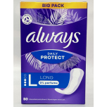 Always Daily Protect Long Panty Liners – 4 Packs of 50 (200 Liners) | 0% Perfume, Comfortable & Odour Lock