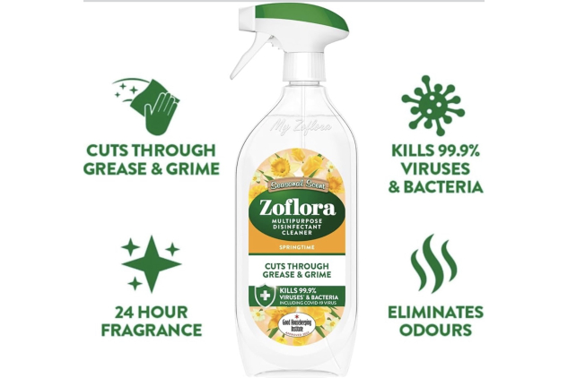 Zoflora Springtime Multipurpose Disinfectant Trigger Spray – 6 x 800ml | Antibacterial Multi-Surface Cleaner, Pet-Safe, Cuts Through Grease & Grime, Kills 99.9% of Bacteria & Viruses