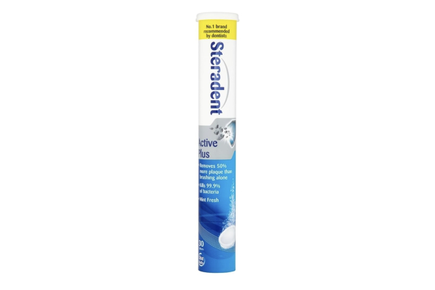 Steradent Active Plus Denture Cleaning Tablets, Mint Fresh 30 Count Plaque Remover