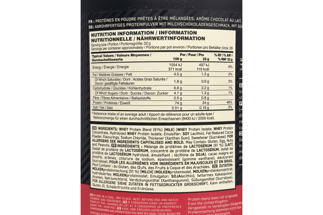 Optimum Nutrition Gold Standard 100% Whey Protein – Extreme Milk Chocolate – 896g (28 Servings) | High Protein Powder With Naturally Occurring BCAAs & Glutamine, Low Sugar