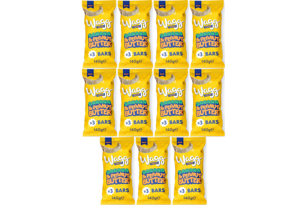 Wagg Chews Banana & Peanut Butter Bars for Dogs – 11 x 140g | Tasty Dog Treats with Real Meat, No Added Sugar