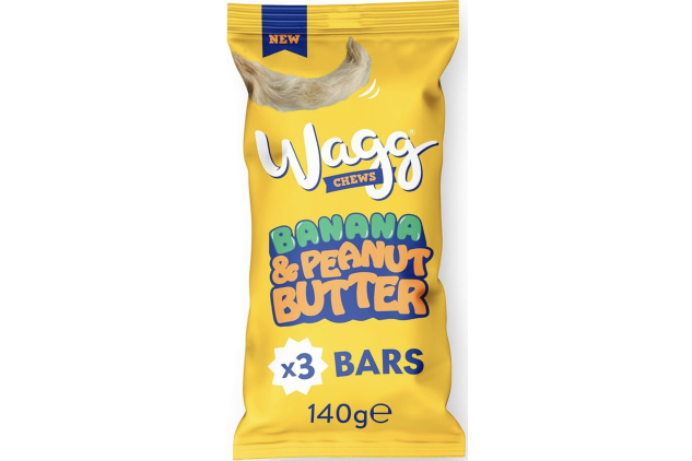 Wagg Chews Banana & Peanut Butter Bars for Dogs – 11 x 140g | Tasty Dog Treats with Real Meat, No Added Sugar