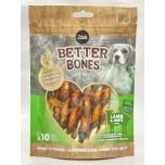 Zeus Better Bones Dog Treats Lamb & Mint Wrapped Twists – Rawhide-Free Chews – 114g