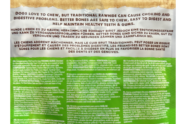 Zeus Better Bones Dog Treats Lamb & Mint Wrapped Twists – Rawhide-Free Chews – 114g