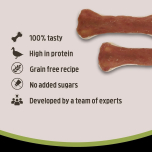Rosewood Medium Chewy Bones for Dogs with Duck – Grain Free, High Protein Treats (2pc, 80g)