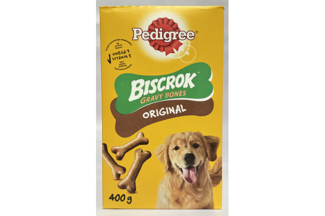 Pedigree Biscrok Gravy Bones Dog Biscuits – Original Recipe – 12 x 400g Boxes | Crunchy Dog Treats with Omega 3, Calcium & Vitamin E