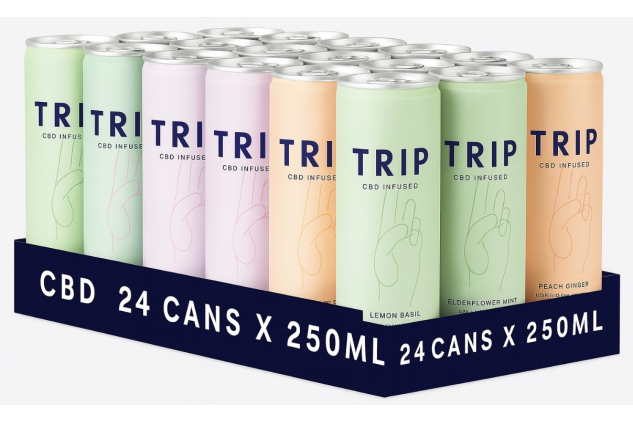 TRIP CBD Sparkling Mixed Drink – Variety Pack – 24 x 250ml – Vegan, Low Calorie, No Added Sugar
