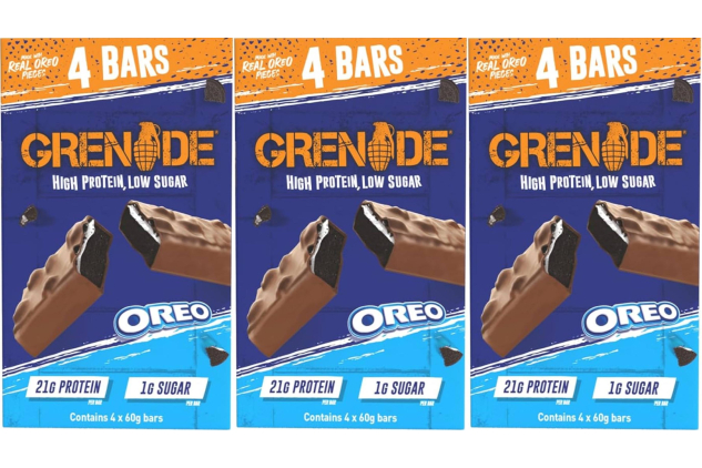 Grenade OREO Milk Chocolate Protein Bars – High Protein, Low Sugar Snack – 12 x 60g (3 x 4 Packs)