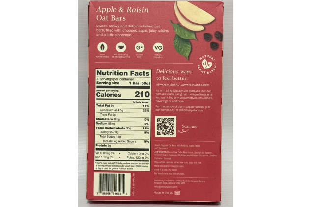 Deliciously Ella Apple & Raisin Oat Bars – Vegan Gluten Free Snacks – 16 x 50g